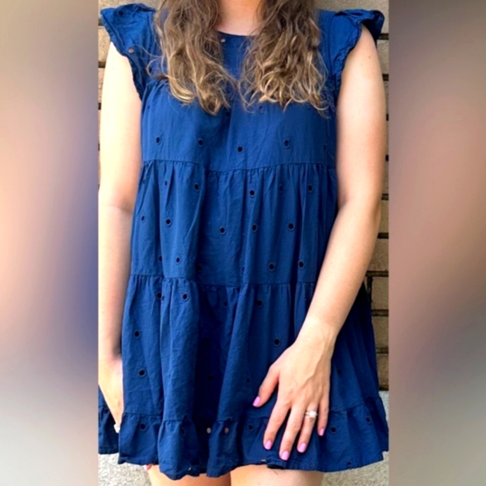 Simply Southern Navy Eyelet Dress Sz XL